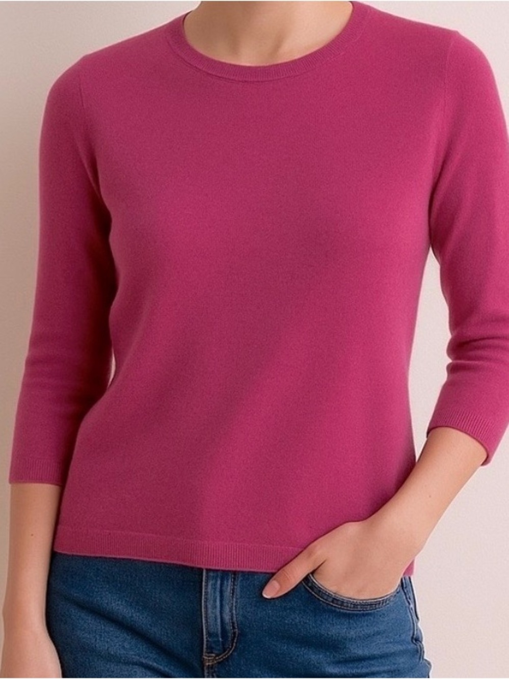 Talbots Audrey Cashmere Sweater in Fuchsia